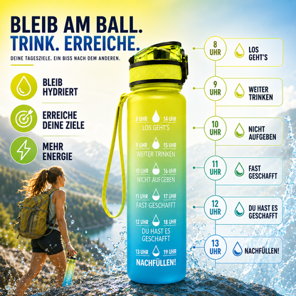 Motivations-Trinkflasche | Innovative Sport Trinkflasche 1000 ml 2