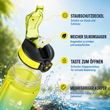 Motivations-Trinkflasche | Innovative Sport Trinkflasche 1000 ml 4