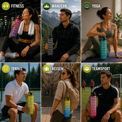 Motivations-Trinkflasche | Innovative Sport Trinkflasche 1000 ml 5