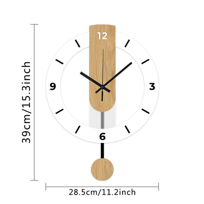 Pendulix | Moderne Pendelwanduhr mit Holzstruktur 3