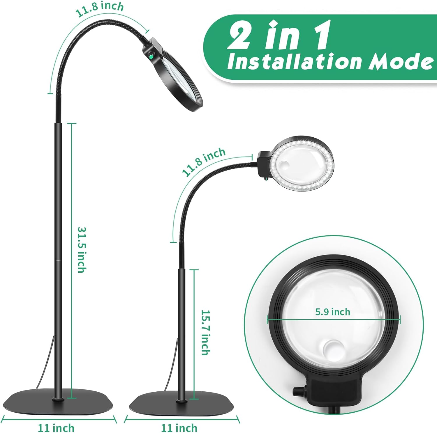 Scanto | LED-Lupe mit verstellbarem Schwanenhals 5