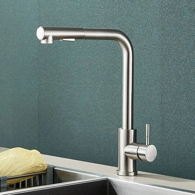 Schwarzer Ausziehbarer Küchenhahn | Edelstahl Wasserhahn 0