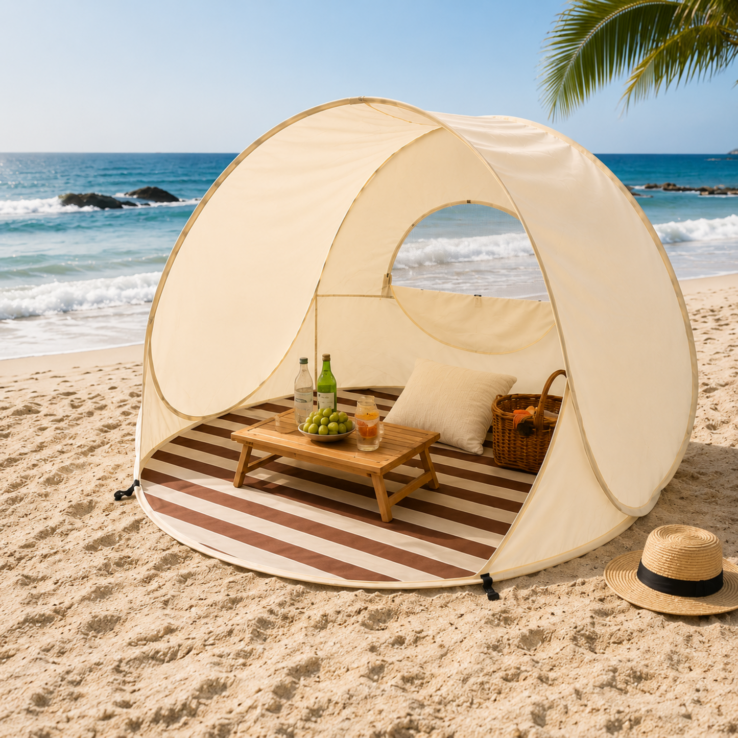 Sunverra Pop-Up Strandmuschel | Schneller Sonnenschutz für 3-4 Personen 1