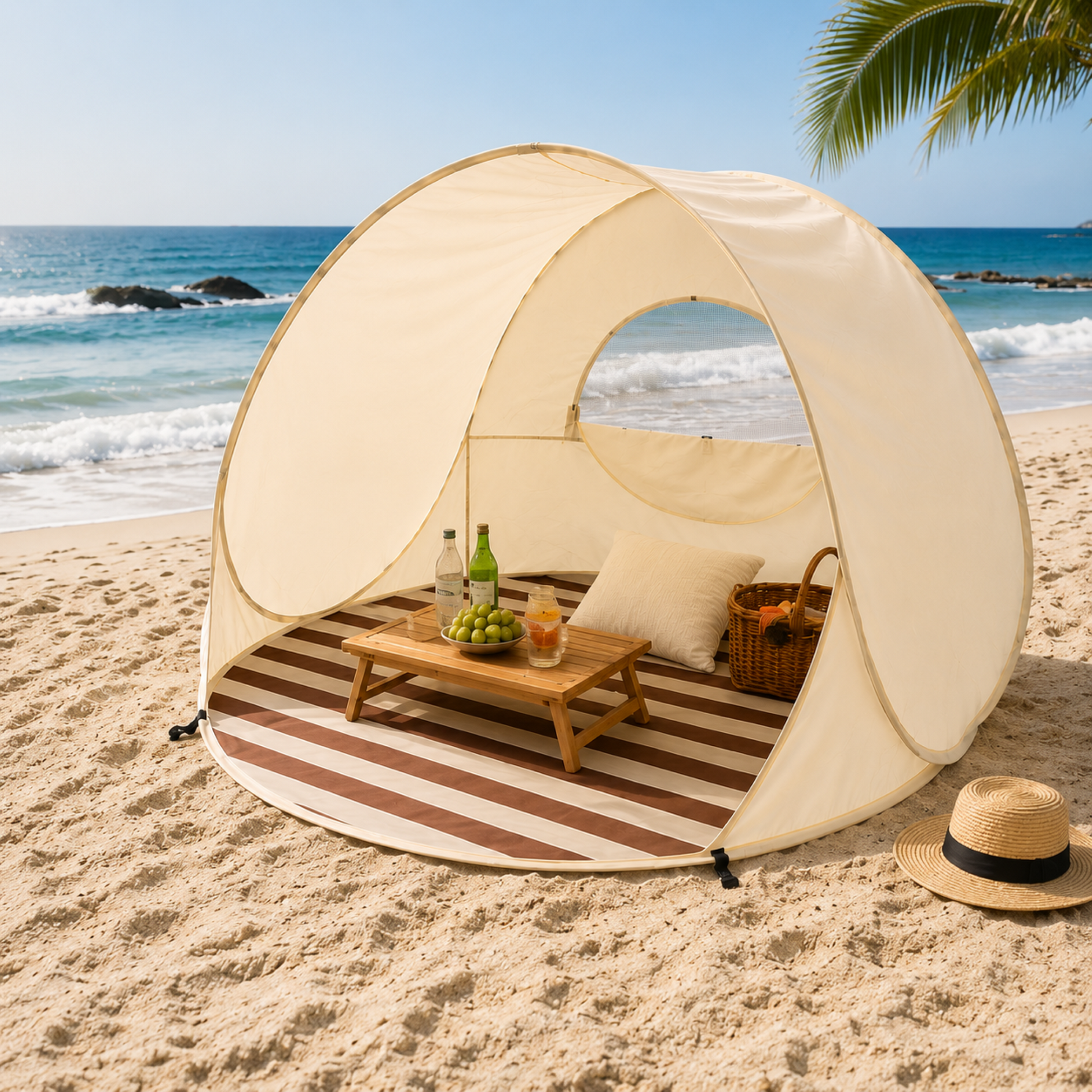 Sunverra Pop-Up Strandmuschel | Schneller Sonnenschutz für 3-4 Personen 1