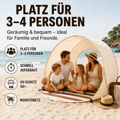 Sunverra Pop-Up Strandmuschel | Schneller Sonnenschutz für 3-4 Personen 2