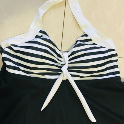 Vintage Badeanzug Damen | Zweiteilige Bademode mit Neckholder 5